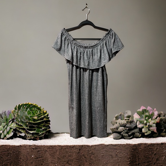 Current/Elliott Heather Grey On/Off Shoulder Mini Dress, super soft - Picture 9 of 10